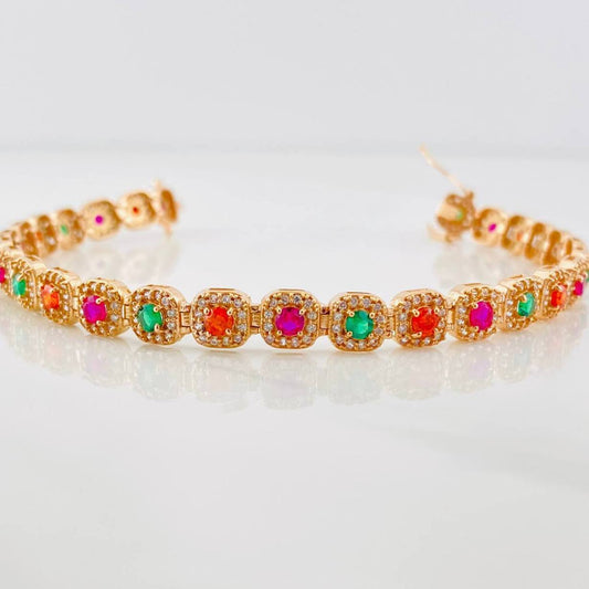 Pulso Tennis Halo 13.85g / 7 3/4 in / 6.14mm Oro Rosa 18K