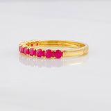 Anillo Churumbela Rubíes 0.81pts 2.15g / T6 3/4 Oro Amarillo 18K