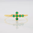 Anillo Cruz Esmeraldas 0.11pts 1.25g / T7 1/4 Oro Amarillo 18K