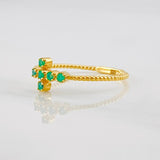 Anillo Cruz Esmeraldas 0.11pts 1.25g / T7 1/4 Oro Amarillo 18K