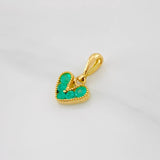 Dije Corazon Esmeraldas 0.28pts 0.65g / 1/2 in Oro Amarillo 18K