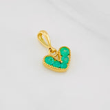 Dije Corazon Esmeraldas 0.28pts 0.65g / 1/2 in Oro Amarillo 18K