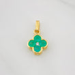 Pendant Flower Emeralds 0.45pts Diamond 0.02pts 0.9g / 1/2 in Yellow Gold 18K