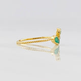 Anillo Corazon Esmeraldas 0.28pts 1g / T5 3/4 Oro Amarillo 18K