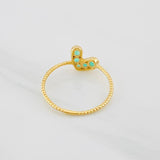 Anillo Corazon Esmeraldas 0.28pts 1g / T5 3/4 Oro Amarillo 18K