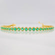 Pulso Tennis Esmeraldas 0.45pts 8.4g / 7 in / 4.23mm Oro Amarillo 18K