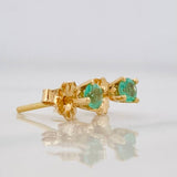 Stud Earrings Four Prongs Emeralds 20pts 0.85g / in / 3.34mm Yellow Gold 18K