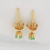 Stud Earrings Four Prongs Emeralds 20pts 0.85g / in / 3.34mm Yellow Gold 18K