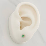 Stud Earrings Four Prongs Emeralds 20pts 0.85g / in / 3.34mm Yellow Gold 18K
