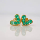 Topos Corazon Esmeraldas 0.56pts 1.4g / in / 6.35mm Oro Amarillo 18K