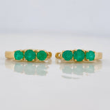 Candongas Omega Trio Esmeraldas 0.77pts 2.45g / 1/2 in Oro Amarillo 18K