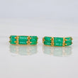 Candongas Carril Esmeraldas 0.41pts 1.45g / 1/2 in Oro Amarillo 18K