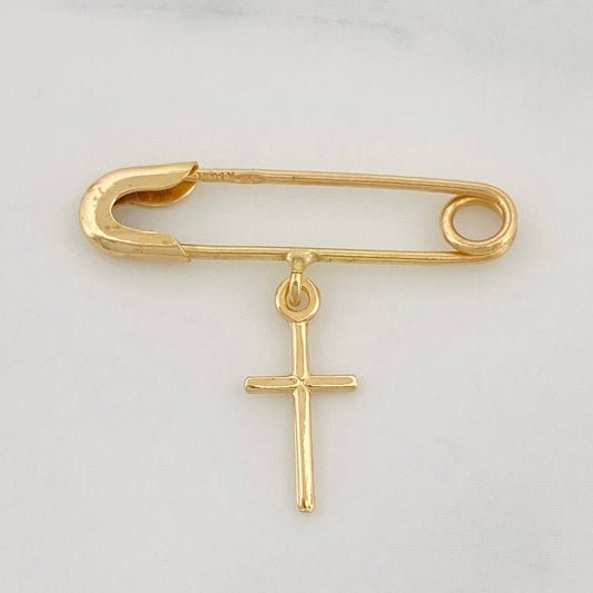 Dije Gancho Nodriza Cruz 0.8g / 3/4 in Oro Amarillo 18K