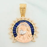 Pendant Face of Christ 7.7 g / 1 1/4 in Three Golds 18K