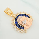 Pendant Face of Christ 7.7 g / 1 1/4 in Three Golds 18K