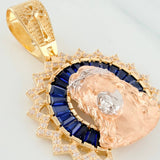 Pendant Face of Christ 7.7 g / 1 1/4 in Three Golds 18K