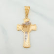 Dije Cruz Rostro Cristo 5.65 g / 1 3/4 in Dos Oros Amarillo Blanco 18K