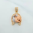 Pendant Horseshoe Horse 4.7 g / 1 in Three Golds 18K