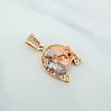 Pendant Horseshoe Horse 4.7 g / 1 in Three Golds 18K
