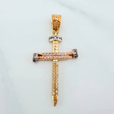 Pendant Nail Cross 3.4 g / 1 1/2 in Three Golds 18K