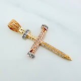 Pendant Nail Cross 3.4 g / 1 1/2 in Three Golds 18K