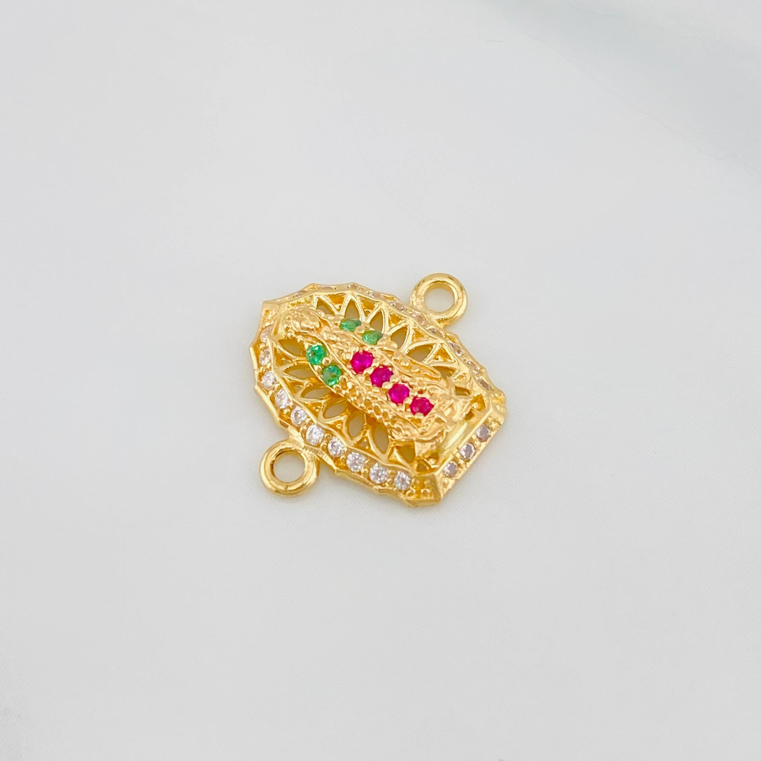 Herraje Virgen Guadalupe 1.25 g / 1/2 in Oro Amarillo 18K