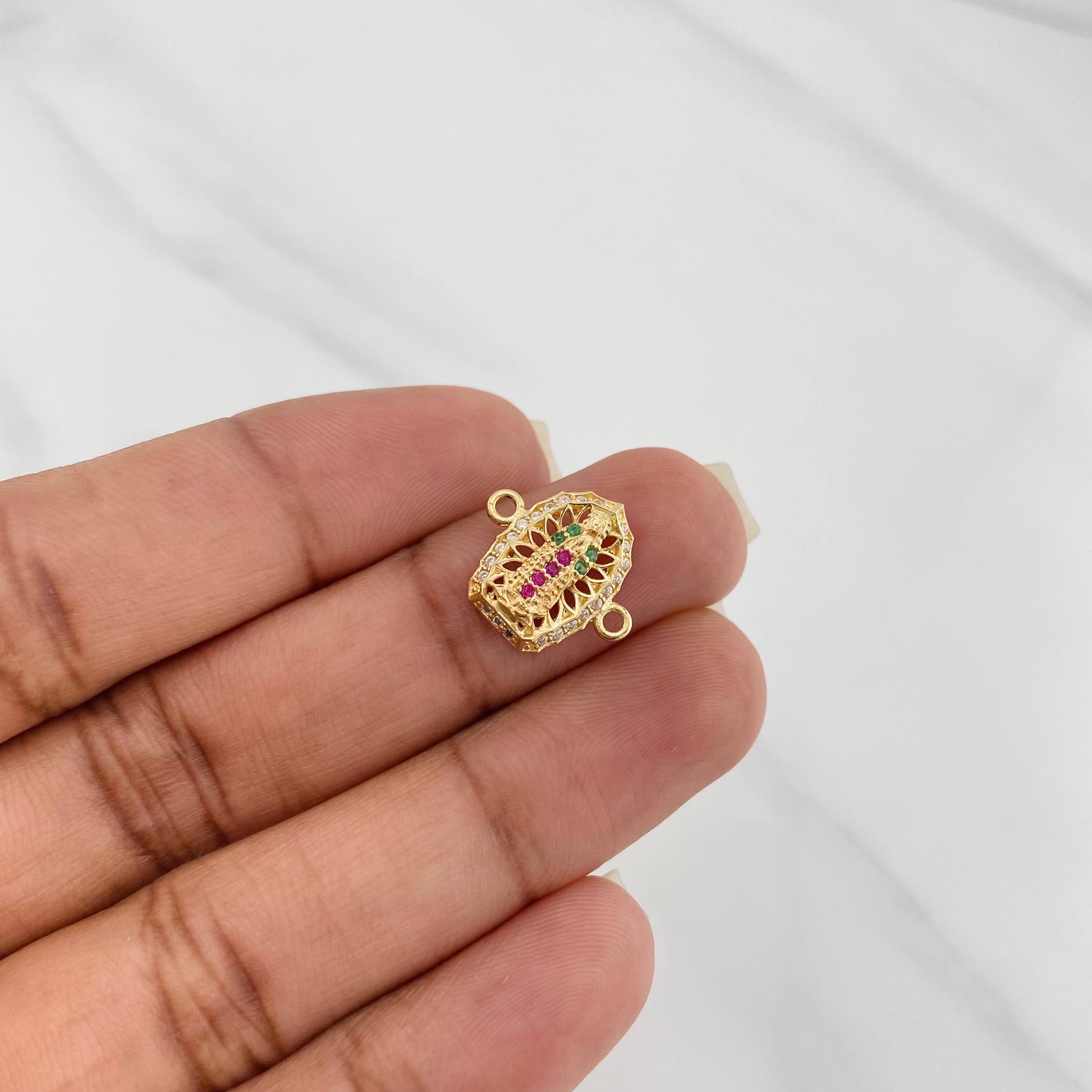 Herraje Virgen Guadalupe 1.25 g / 1/2 in Oro Amarillo 18K
