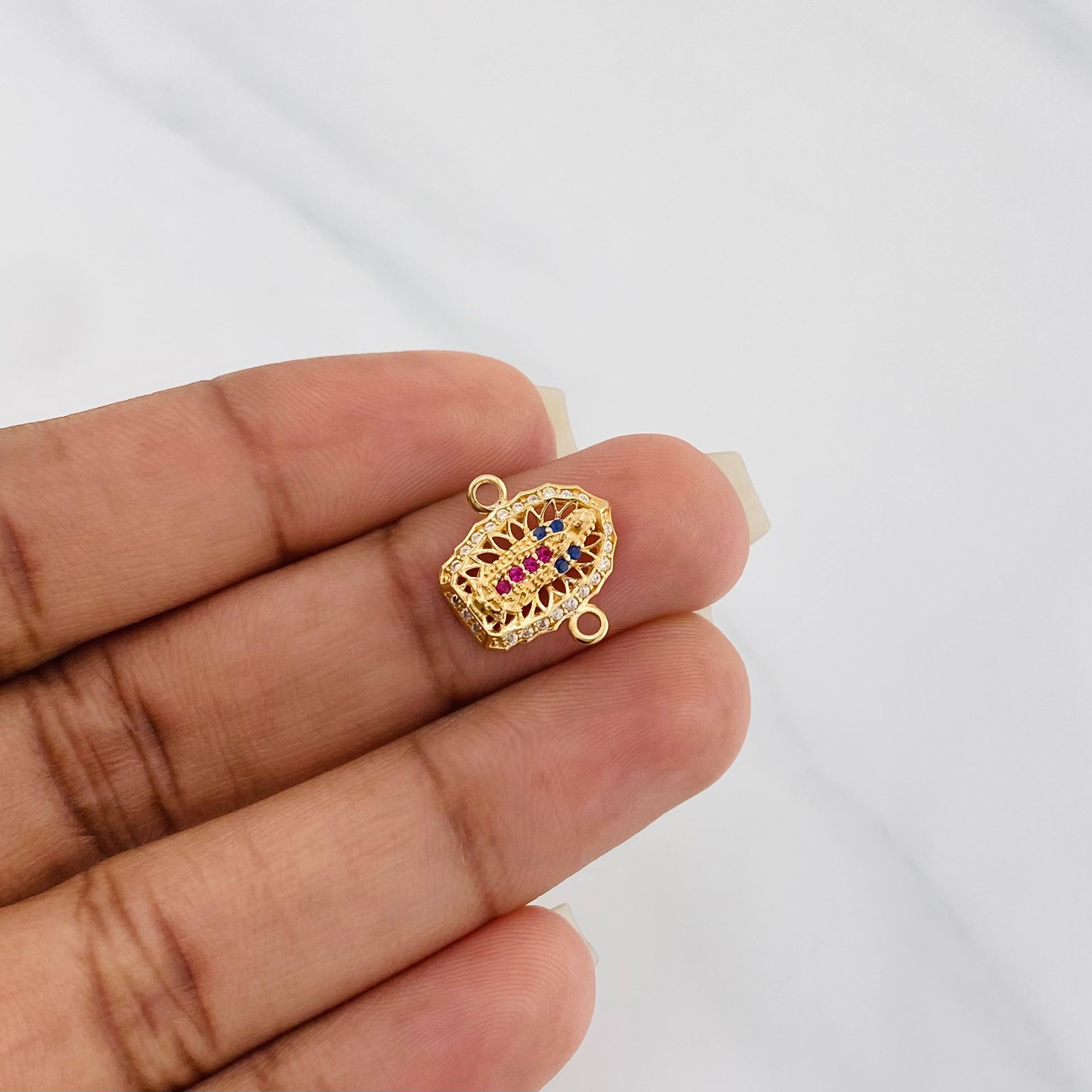 Herraje Virgen Guadalupe 1.2 g / 1/2 in Oro Amarillo 18K