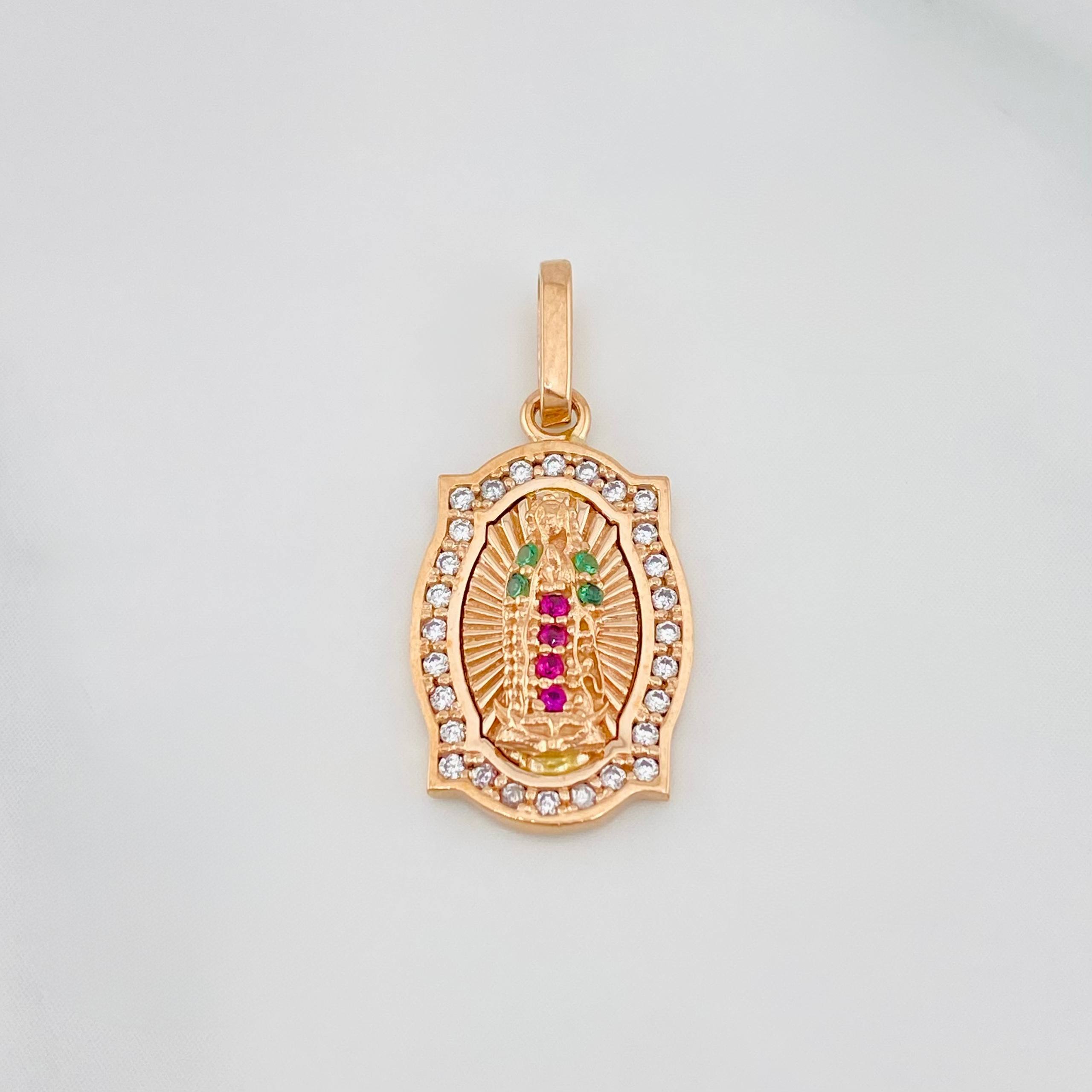 Pendant Guadalupe Virgin 2.35g / 1 in 18K Rose Gold
