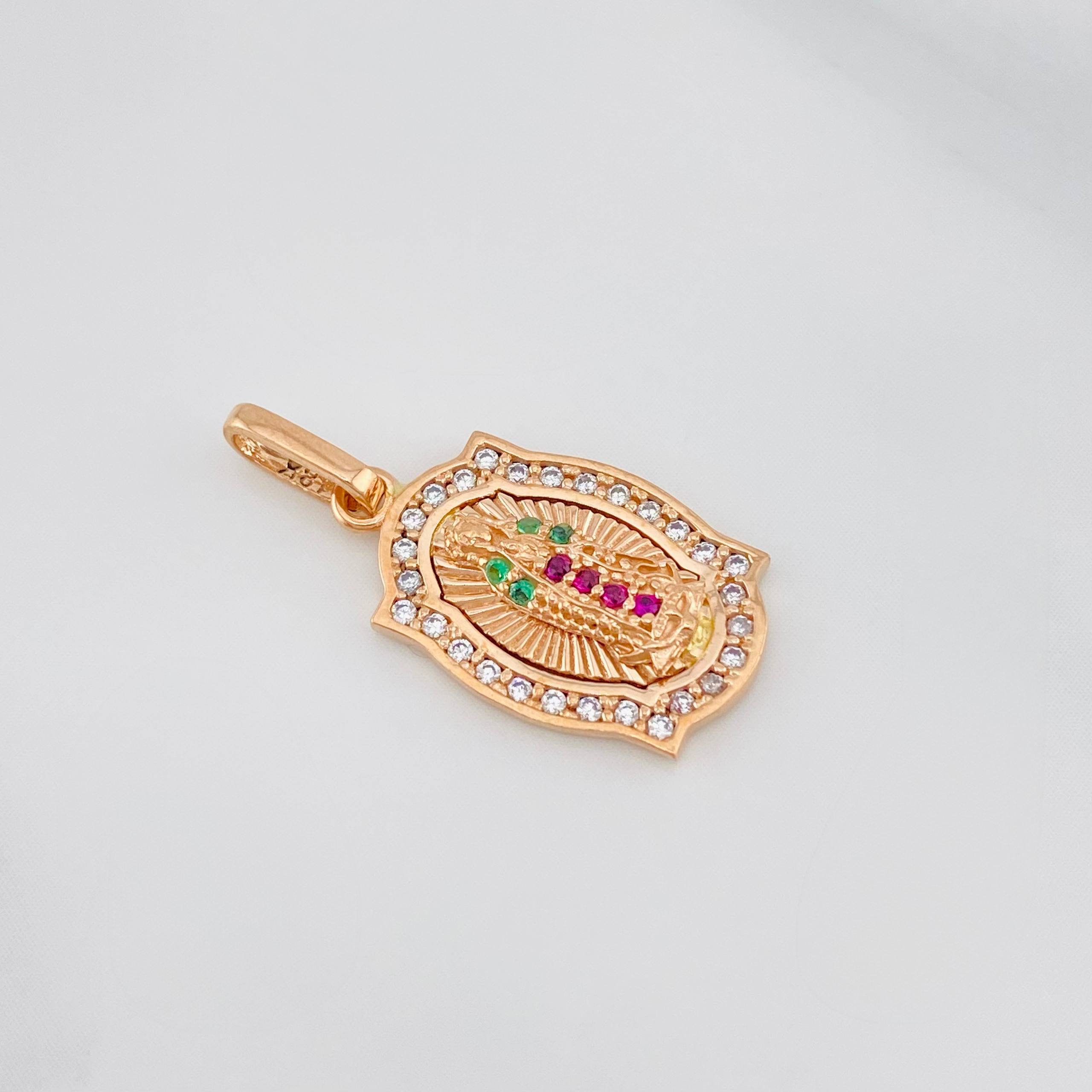 Pendant Guadalupe Virgin 2.35g / 1 in 18K Rose Gold