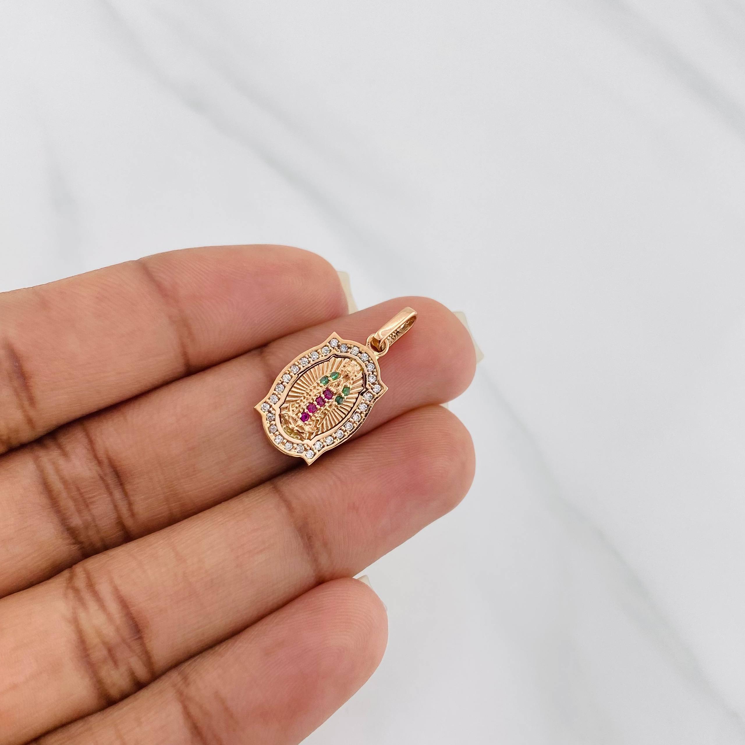 Pendant Guadalupe Virgin 2.35g / 1 in 18K Rose Gold