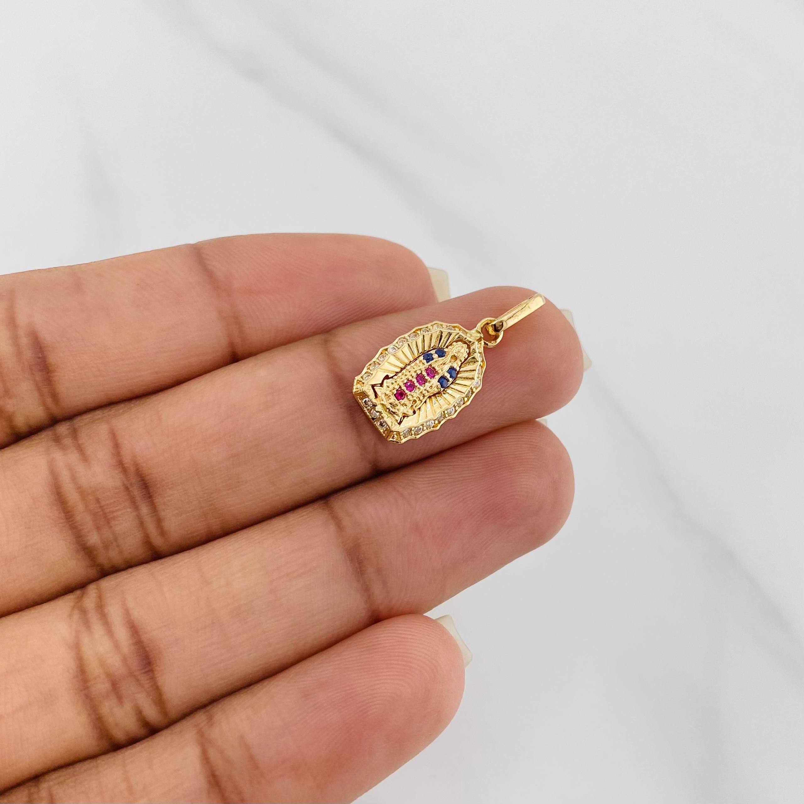 Dije Virgen Guadalupe 1.3 g / 3/4 in Oro Amarillo 18K