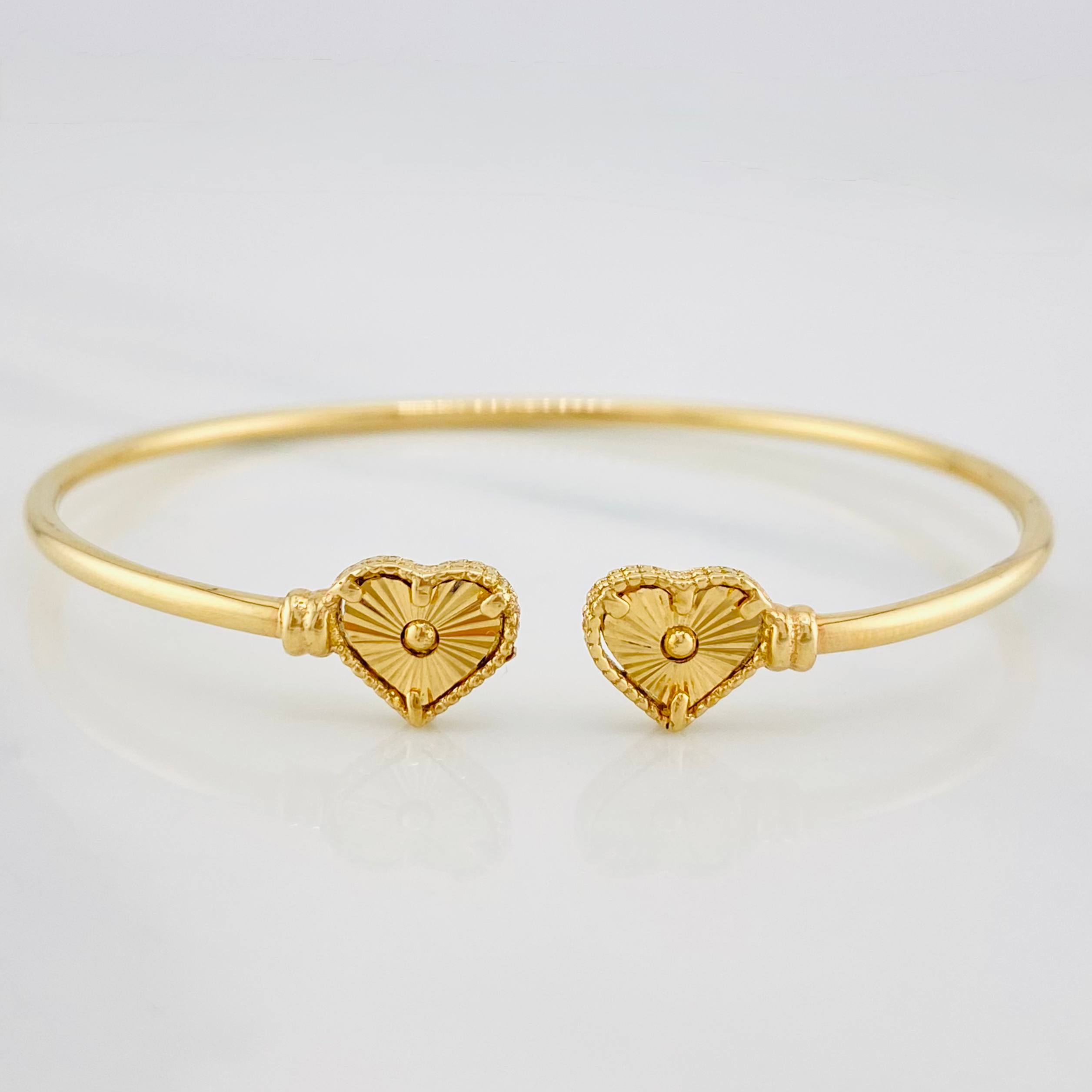 Bracelet Heart Hoop 3.3 g / 6 in / 1.81 mm Yellow Gold 18K