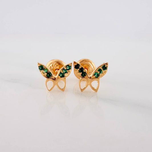 Butterfly Stud Earrings 0.65gr / 5mm Yellow Gold 18K &