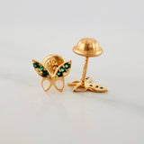 Butterfly Stud Earrings 0.65gr / 5mm Yellow Gold 18K &