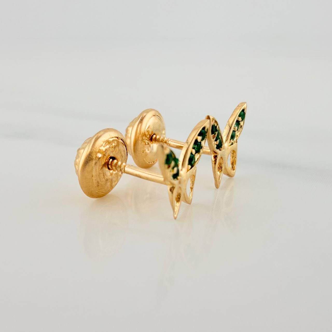 Butterfly Stud Earrings 0.65gr / 5mm Yellow Gold 18K &