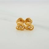 Spiral Flower Stud Earrings 0.75gr / 3.46mm Yellow Gold 18K &