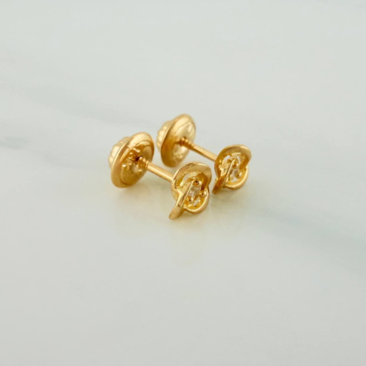 Spiral Flower Stud Earrings 0.75gr / 3.46mm Yellow Gold 18K &