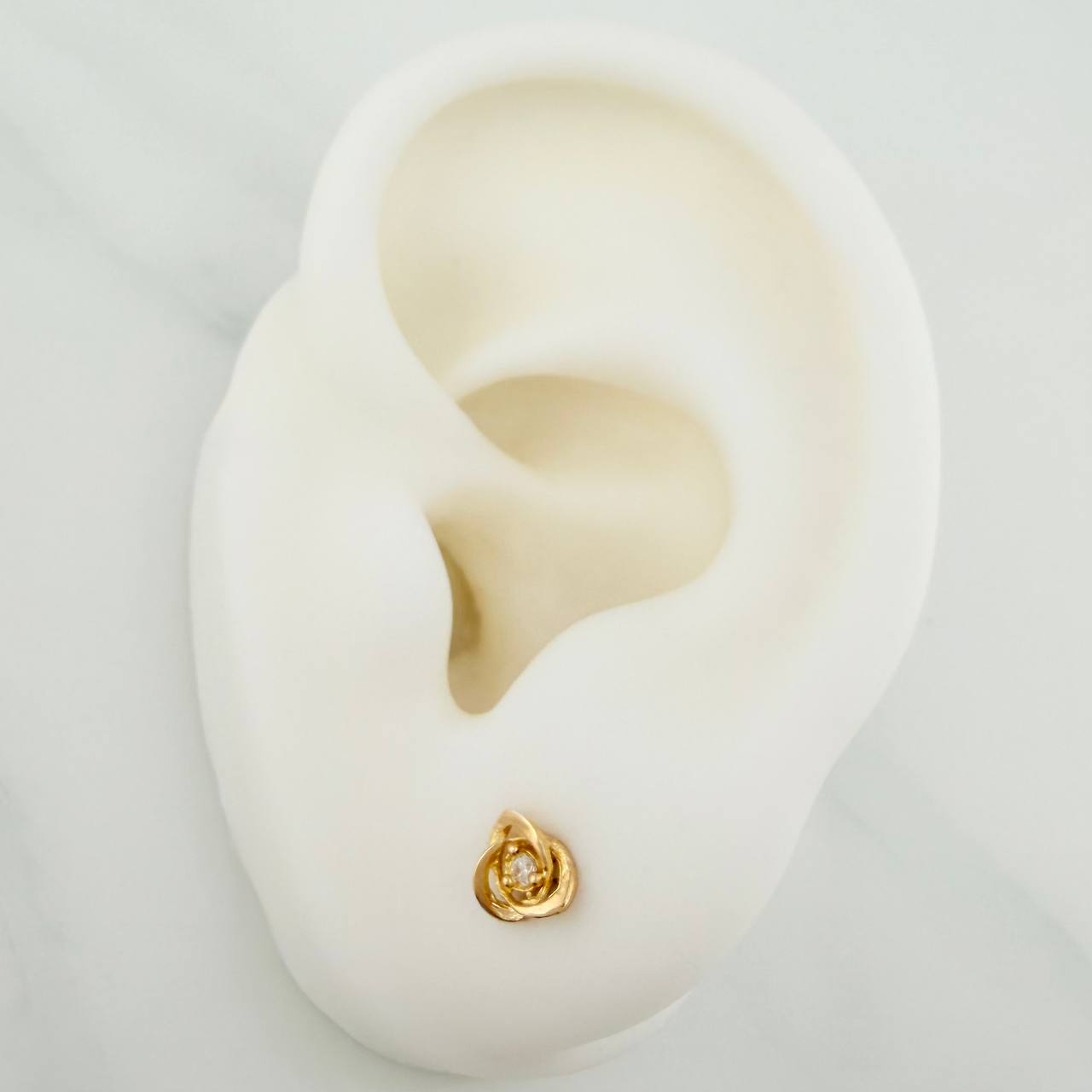 Spiral Flower Stud Earrings 0.75gr / 3.46mm Yellow Gold 18K &