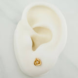Spiral Flower Stud Earrings 0.75gr / 3.46mm Yellow Gold 18K &