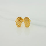 Hamsa Hand Stud Earrings 0.75gr / 5.27mm Yellow Gold 18K &