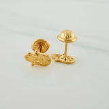 Hamsa Hand Stud Earrings 0.75gr / 5.27mm Yellow Gold 18K &