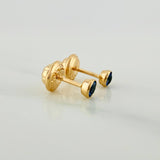 Bezel Stud Earrings 0.45gr / 3mm Yellow Gold 18K &