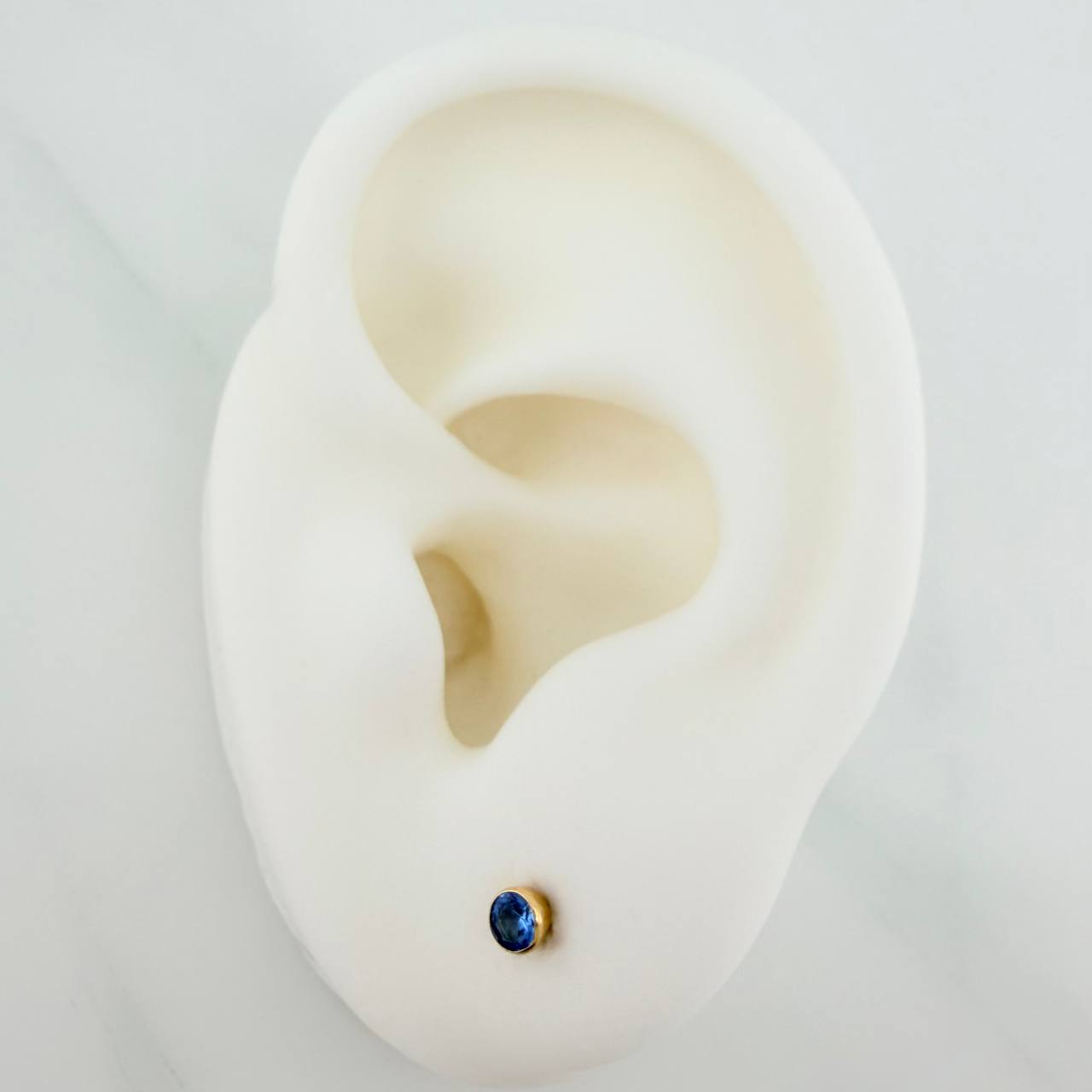 Bezel Stud Earrings 0.45gr / 3mm Yellow Gold 18K &