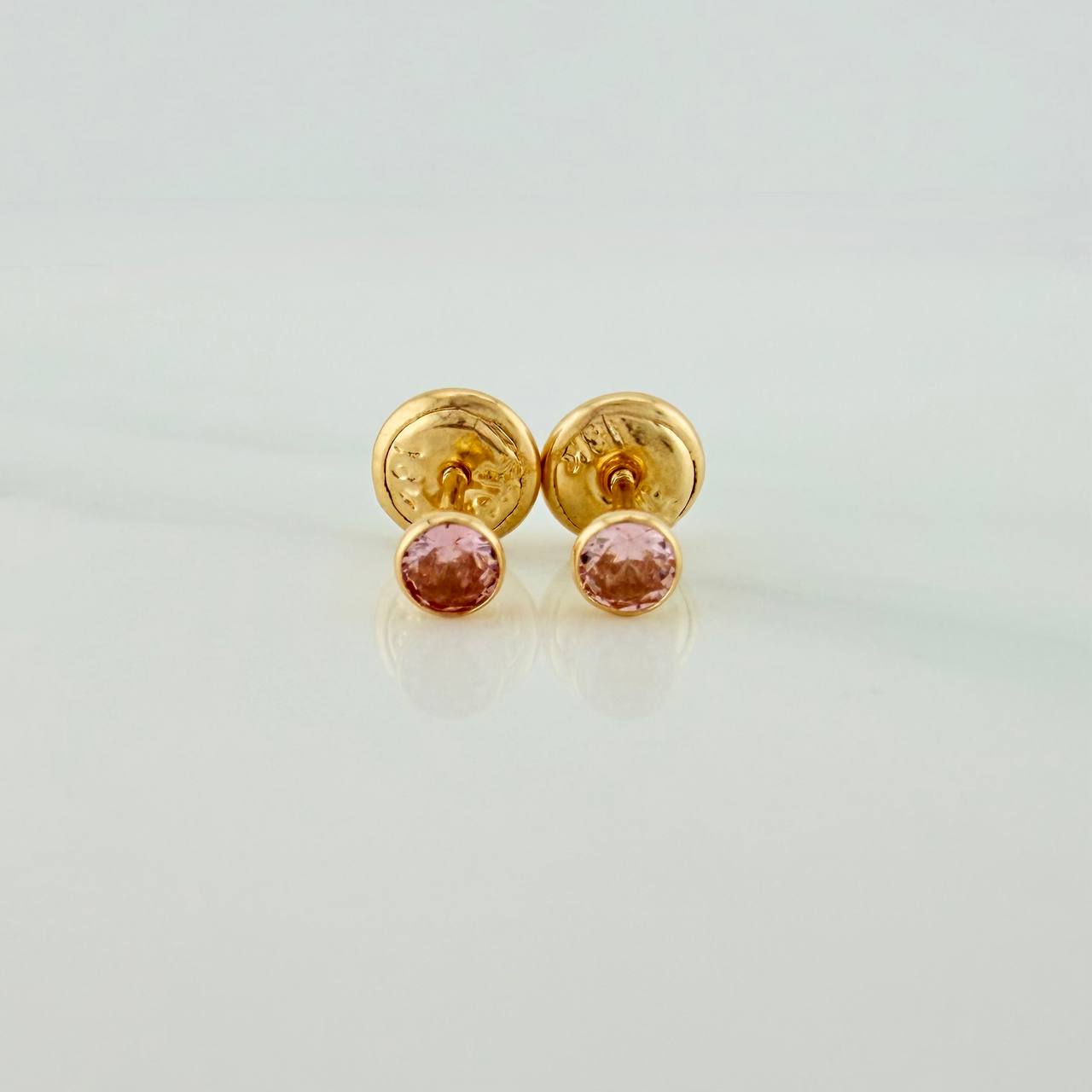 Bezel Stud Earrings 0.5gr / 3mm Yellow Gold 18K &