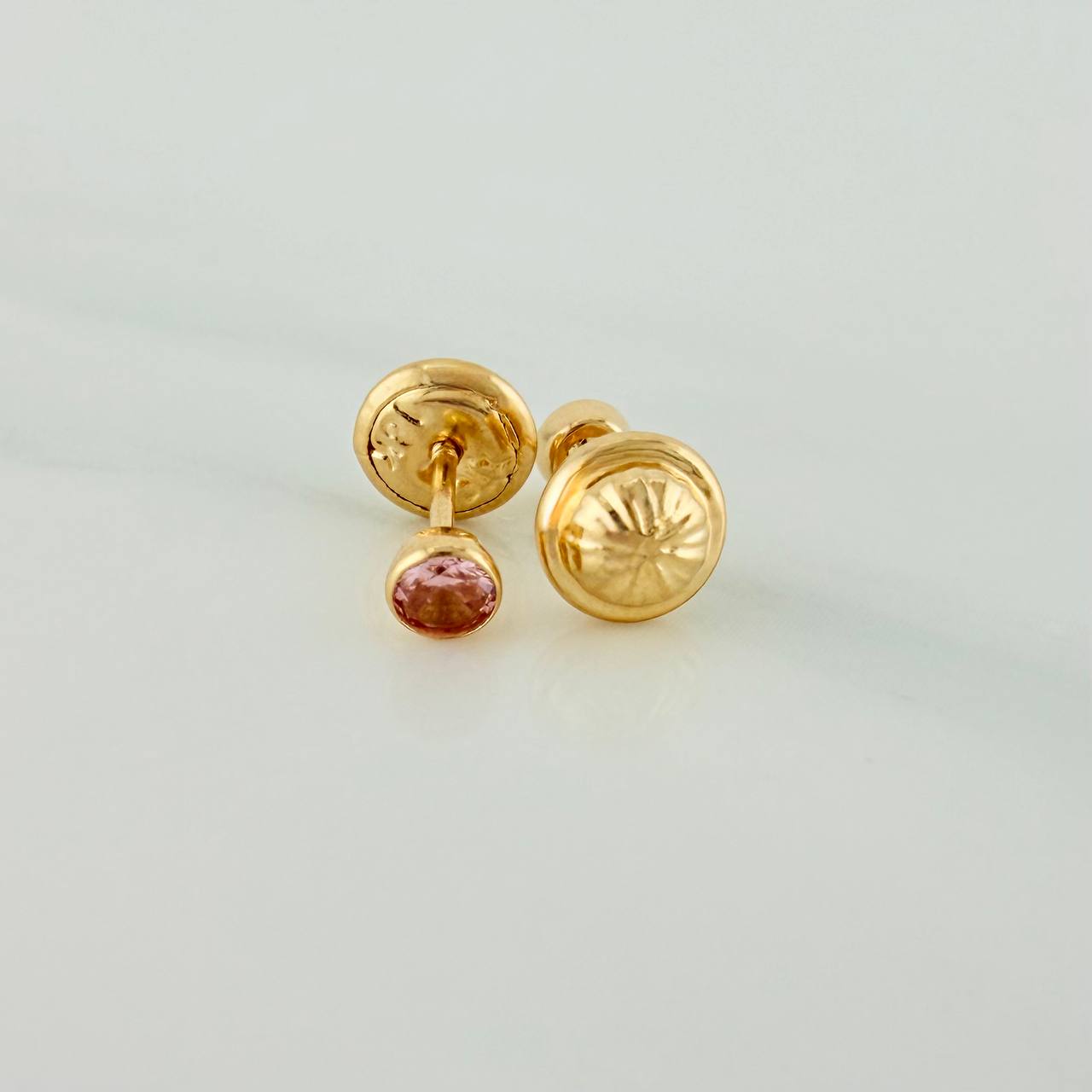 Bezel Stud Earrings 0.5gr / 3mm Yellow Gold 18K &