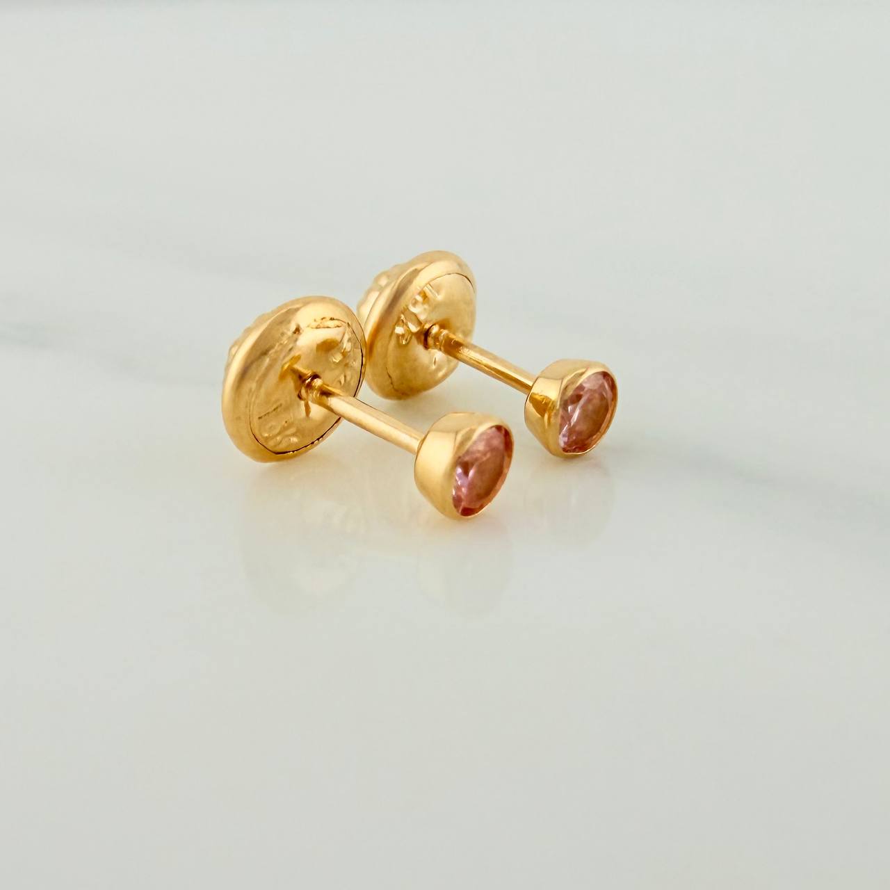 Bezel Stud Earrings 0.5gr / 3mm Yellow Gold 18K &
