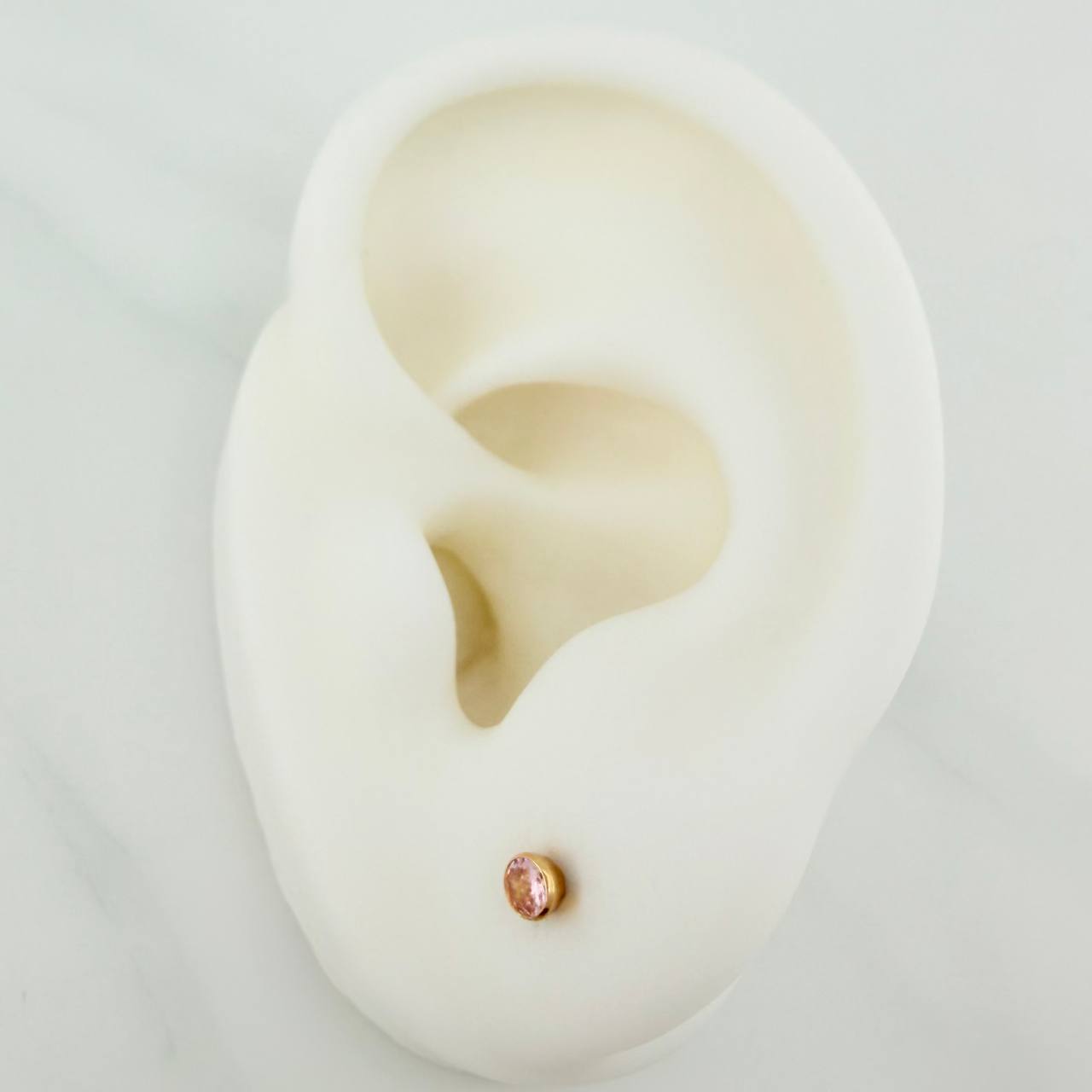 Bezel Stud Earrings 0.5gr / 3mm Yellow Gold 18K &