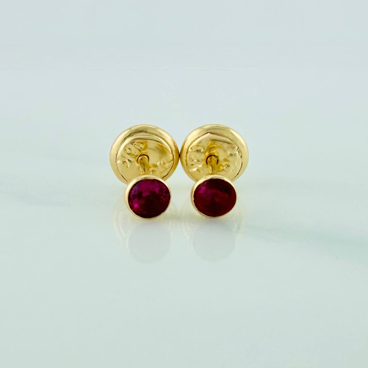 Bezel Stud Earrings 0.45gr / 3mm Yellow Gold 18K &