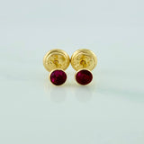 Bezel Stud Earrings 0.45gr / 3mm Yellow Gold 18K &